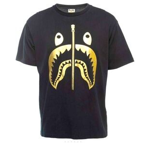 Rare A Bathing Ape BAPE "WORLD GONE MAD" Shark Tee - Size L - Iconic Design! 🦈